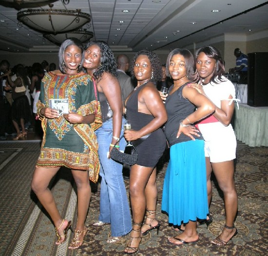 These pretty ladies having fun at the evening bash