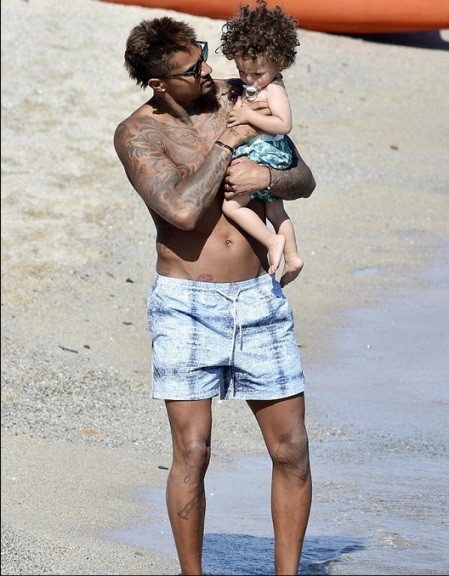 Kevin Prince Boateng with son, Prince Maddox