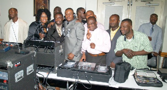 Group pose with the very hitters;  DJ Ace and Lord Ahimsa (Front: Third and Fourth from left). DJ Lord Ahimsa is a big fan of Ghanaweb