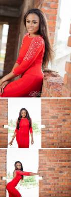 Photos: Christabel slays it in smoking red hot dress