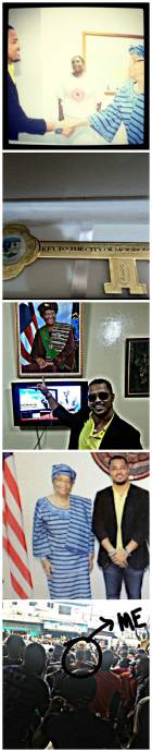 Van Vicker visits Liberian president Ellen Johnson Sirleaf + given the Key to the City of Monrovia