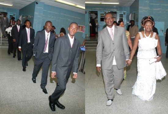 Left - The children of Mr. & Mrs Osei introduced, Right - Mr. & Mrs Osei arriving at the event