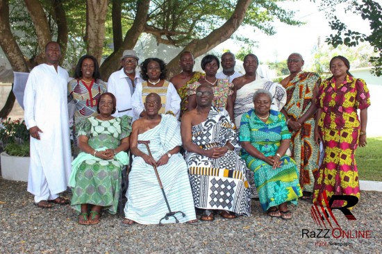 Oyiakehyire Nana Ansah Kwao IV performs the knocking ceremony of Gifty Anti