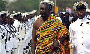 January: Inauguration The year 2001 began on a high note as 20 years of Rawlings rule ended democratically. President Kufuor signalled a bright new era for Ghana