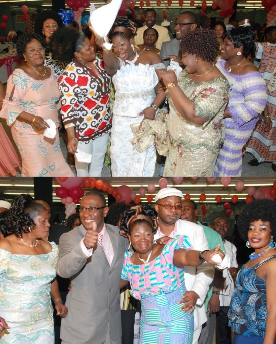 top and bottom - The couple and guests continuing dancing