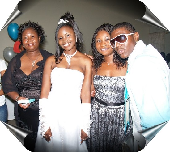 Pauline posed with mother, Alberta (left), Akua Nimo and a friend