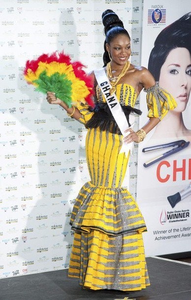 Krystle Awura Ama Simpson,  Miss Universe Ghana 2010,  represented  Ghana along with almost 80 national title
holders