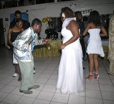 This man is taking it to the bridge (Shaking what his mama gave him): The party took place at the House of Joy in the Bronx and family and friends join Elaine in celebrating this occasion.