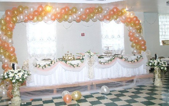 Also as wedding planner/decorator, this picture is a display of her decorations at a recent big wedding in New York.