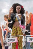 Miss Ghana Universe adds a touch of Kente to her ensemble