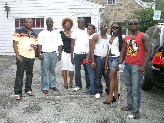 Lady D (second right) and crew pose