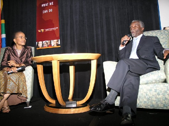 Q & A session - President and CEO, Mora McClean (left) asks President Mbeki some important questions