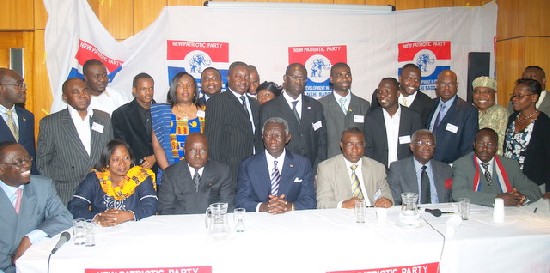 Some executives and Members of the NPP UK with the
President and dignitaries