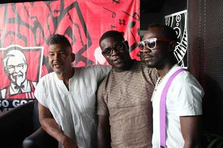 Panji Anoff (left) with Okyeame Kwame (far right)