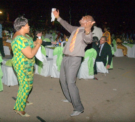 A couple excited and began to dance