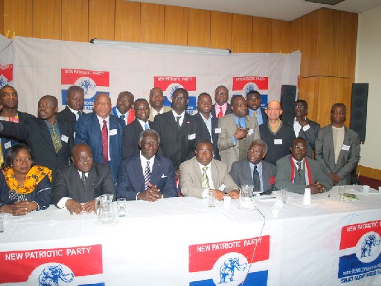 Members of NPP UK posed with the President and dignitaries