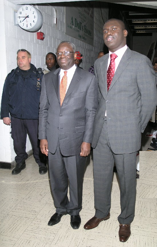 Prof. Gambari (left) and Yaw Appiah, President of the Council of Presidents of CUNY's University Student Senate and President of the Campus Association for Student Activities (CASA) posed for the media