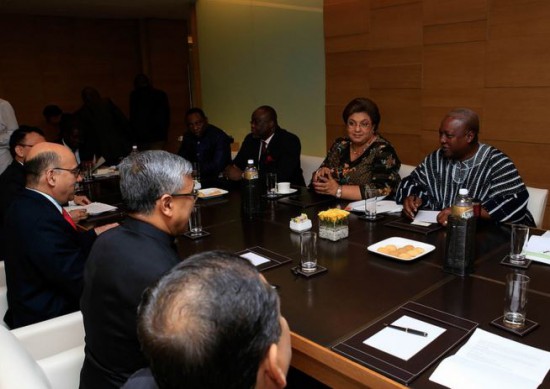 Airtel CEO, Gopal Vittal and delegation calls on President John Mahama on the sideline of the India-Africa Forum Summit in Delhi