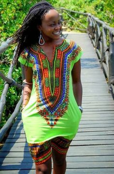 the dashiki long top with shorts