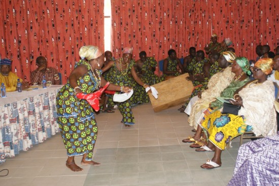 The resident dance group of the Cape Coast Centre for National Culture displaying an aspect of Ghana's rich culture