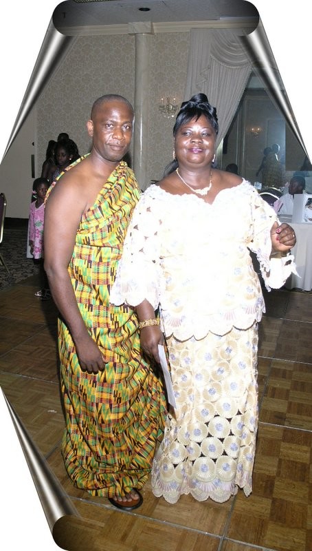 Mrs Osei-Duah is supported by her dear husband on the dance floor.