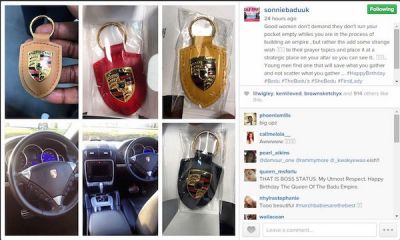 PHOTO: Sonnie Badu buys wife $90,000 Porsche on her birthday