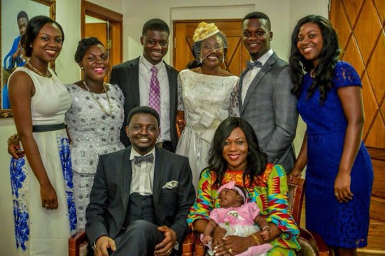 Bishop Charlse Agyin-Asare and wife with children and grandchild