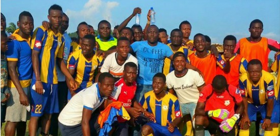 New Edubiase players enjoy the spotlight after completing the double over Accra Heats of Oak