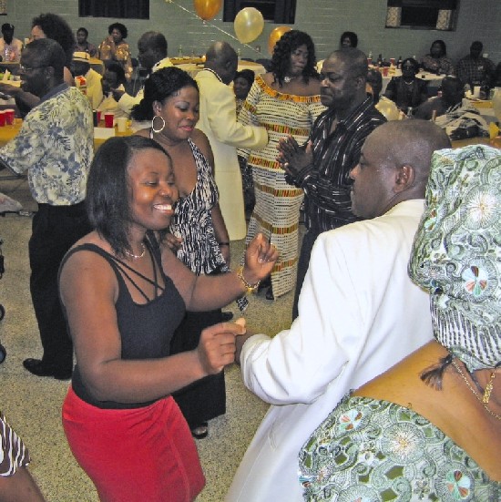 Kwame Budu (right) on the dance floor