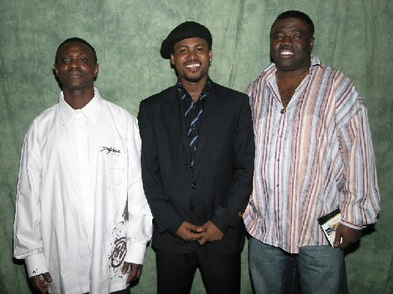 Charles “Big Apple”, Abeku Santana and Kwabena Manu aka Hon. Pancho poses