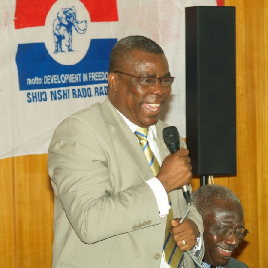 The NPP Chairman, Mr. Peter Mac Manu offering a remark