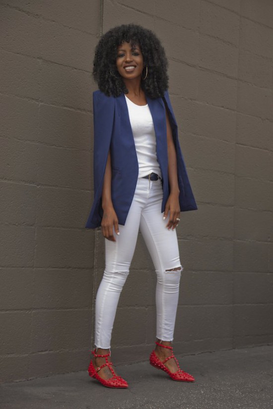 Blue cape blazer