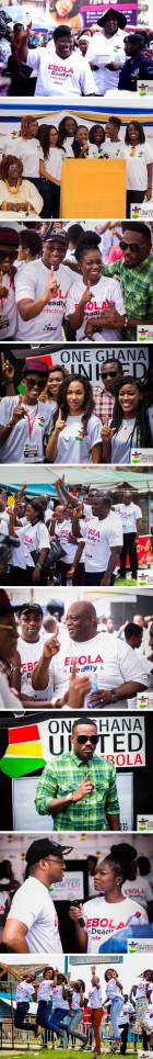 Photos: Celebrities, Health workers lead the pack to launch ONE Ghana united against Ebola campaign