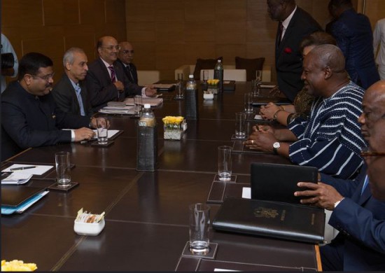 Tata Group delegation meet President John Mahama on the sidelines of the 3rd India-Africa Forum Summit in Delhi