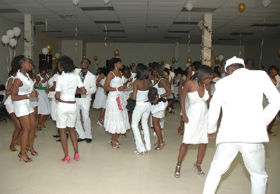 The dance floor showing all white affair