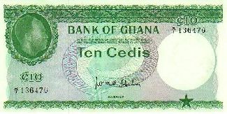 Ten Cedi Note in 1965