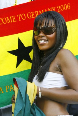 A Fan Of Ghana Waits For The Start Of The Group E World Cup 2006 Soccer Match Between Ghana And Italy In Hanover