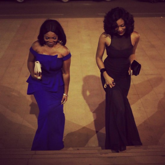 Yvonne in blue and Sandra in black: the two walked in like princesses