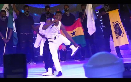 Shatta Wale striping on Stage