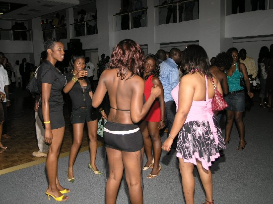 Ladies having fun on the dance floor.