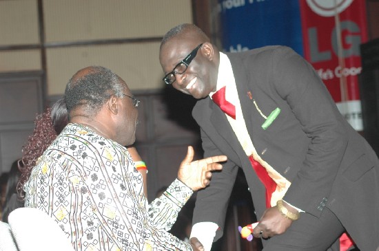 KKD exchanges pleasantries with Dr. Charles Wireko-Brobbey, CEO, Ghana@50 Secretariat