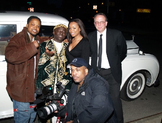 The crew - Mr. CNN, Papa Shee, Rolls Royce driver and Video Director; Wendell (kneeling)