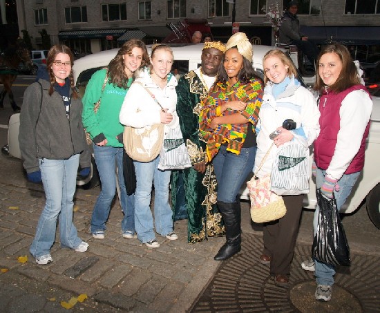 Tourists posed with the stars