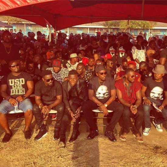 L-R, Sarkodie, Stonebwoy, Kwaw Kese and co