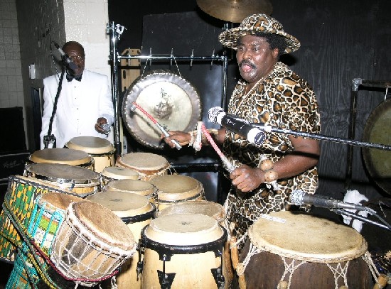 Master Percussionist, Okyeremah Asante begins the show with what he knows best