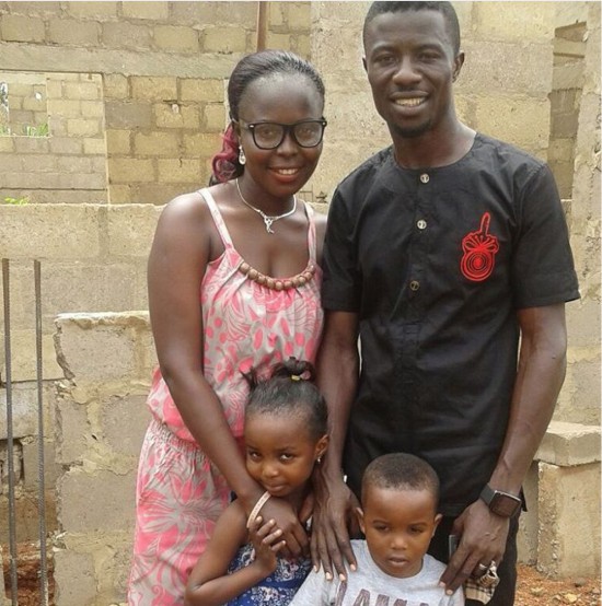 Kwaku Manu with wife and kids