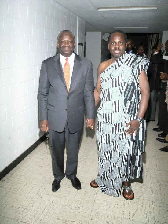 Prof. Gambari posed with Mr. Charles Asumani, NY Department of Health official who was also there to offer his support