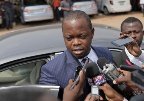 Justice K. Srem-Sai, attorney for Arthur Simpson-Kent, talks to the media outside a district court after a remand hearing in Accra, Ghana, January 12, 2016. REUTERS/Francis Kokoroko