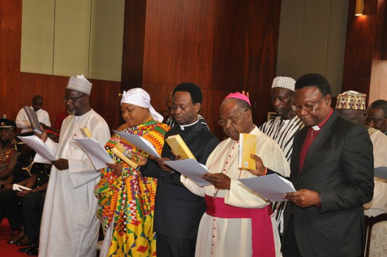 Members of the Peace Council board taking an Oath of office