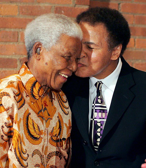 Muhammad Ali with the late Nelson Mandela